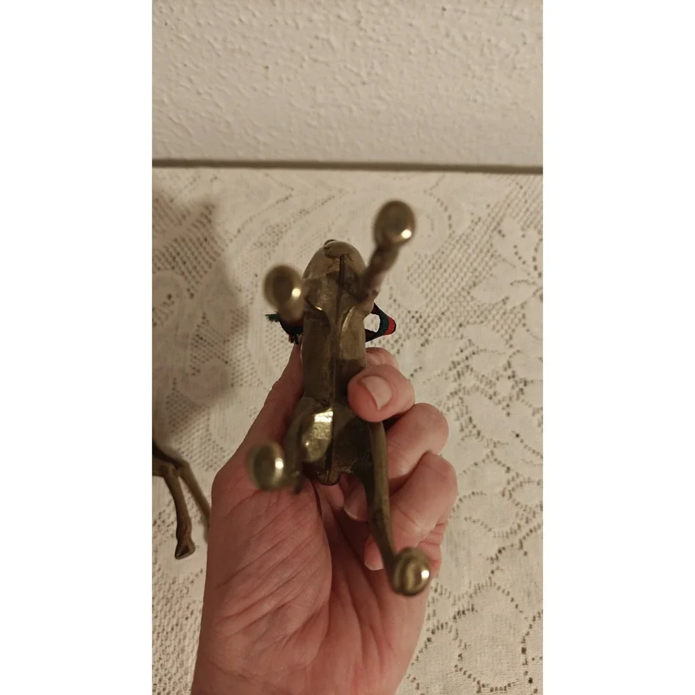 Vintage  Small Brass  Deer Figurine Candle Holder Decor  Set of 2